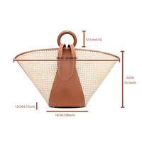 Sac à main en rotin fait main pour femme, nouveauté, produit tendance, fourre-tout en bambou, avec sangle de canne, 2022