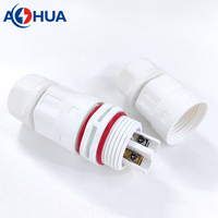 Conector Eléctrico Impermeable IP68 M20 Tipo L de 3 Pines para Alimentación de Controladores