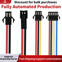 Connecteur mâle-femelle SM 2P3C 4 broches, pas de 2,54 mm, pour câble de connexion électronique de lampe