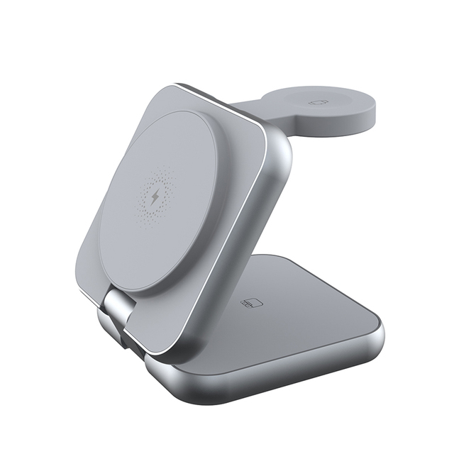 2025 Hot Selling 15W 3-in-1 Fast Charging Folding Portable Magnetic Wireless Charger Stand for Apple