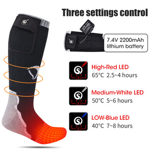 Meias Aquecidas Elétricas para Esportes ao Ar Livre de Inverno para Homens e Mulheres, Bateria Elétrica, Cor Preta - Product Image 3