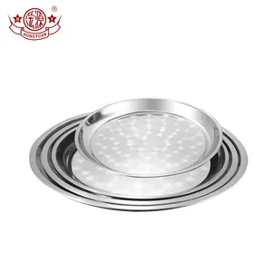Toptan yemek tabakları çanak-Metal restoran ev otel kullanımı 410 paslanmaz çelik yemek tabakları yemek tabakları