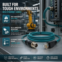 Cable Premium M12 con Codificación X a RJ45 CAT6A, Cable Ethernet Blindado SSTP de Alta Velocidad de 10 Gbps, 100% Probado para la Industria 4.0