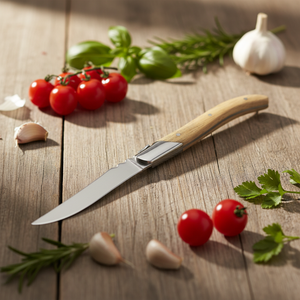 Couteau à steak en acier inoxydable avec manche en bois personnalisé 420 s/s, offre spéciale - Product Image 3