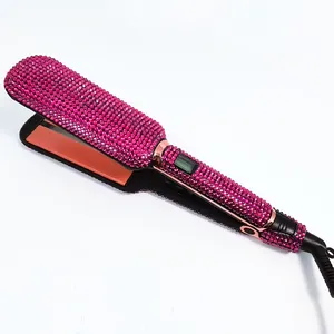 Professional salon hot hair tools bling hair straightener iron 450F high heat flat iron custom ceramic curl iron