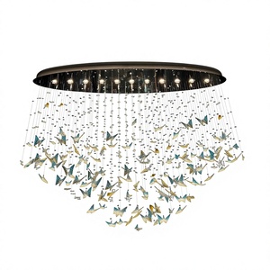 <span class=keywords><strong>Lampadario</strong></span> Moderno a LED con Cristalli a Forma di Farfalla per Soggiorno, Decorazione Casa, Illuminazione di Lusso per Ristorante e Hotel con Soffitti Alti - Product Image 2