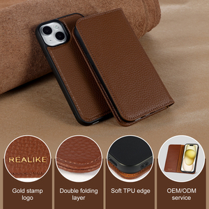 Tái chế Grs Chất liệu Hanman đầy đủ hạt PU Vegan dứa lật ví da điện thoại Bìa trường hợp đối với iPhone 17 16 15 Pro Max trường hợp - Product Image 2