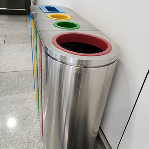 Contenedor de Basura de Acero Inoxidable para Exteriores, 4 Compartimentos, Cubo de Basura, Contenedor de Residuos, Cubo de Reciclaje Público Comercial - Product Image 5