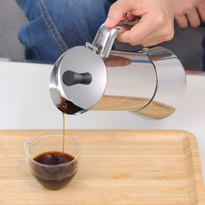 Cafetera de acero inoxidable <span class=keywords><strong>Moka</strong></span> Pot Espresso con mango resistente al calor y válvula de seguridad - Product Image 6