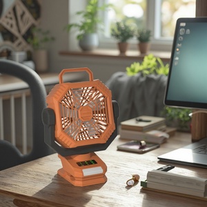 Ventilateur électrique portable et mains-libres dernière génération avec lumière LED, design sans fil multifonctionnel pour le camping en extérieur et l'usage domestique - Product Image 3