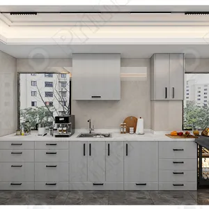 Prima批发现代灰色振动筛橱柜模块化拆装厨房家具