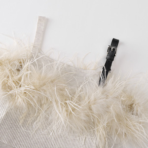 Maglione in Lana con <span class=keywords><strong>Piume</strong></span> Monospalla, Design Elegante di Alta Moda Coreana, Slim Fit, Primaverile per Donna - Product Image 2