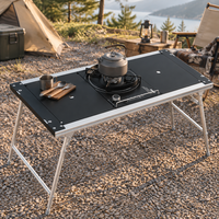Table pliante d'extérieur en alliage d'aluminium, légère, portable, rectangulaire, pour le camping