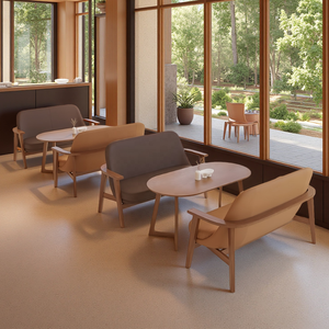 Sillón de Madera para Salón de Ocio, Muebles Comerciales para Cafetería, Restaurante, Tienda de Té con Leche, Juego de Mesa y Sillas para Comedor - Product Image 4