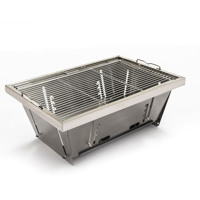 Brasero portable pliable au charbon de bois avec pique-chaud pour pique-nique en plein air, patio, camping