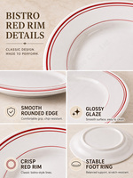 Vaisselle en porcelaine blanche en gros, style européen, écologique, durable, ensembles à motifs personnalisés pour les fournisseurs professionnels HoReCa