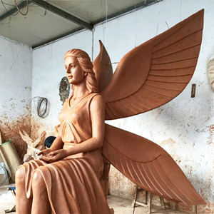 Statue de la Victoire Ailée en Bronze, Grande Sculpture d'Ange en Métal pour Jardin, Technique de Coulée Offset pour Expositions d'Art Religieux en Jardin et au Parc - Product Image 6