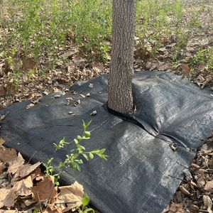 1*1 м садовый Барьерный Ландшафтный материал Прочный сверхпрочный блокирующий сорняк легко настраивать мульчурный коврик с кольцом для дерева - Product Image 5