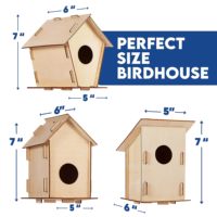 Kit de construction et de peinture de nichoirs en bois en vrac, 3 styles, non assemblé, avec fournitures de peinture et autocollants pour enfants