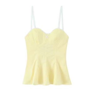 Women's Clothing Spring New Sweet Bow Poplin Sleeveless Suspender <b>Striped</b> <b>Vest</b> <b>Top</b> - Product Image 4