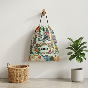 Mochila con Cordón de Lona con Logotipo Personalizado, Patrón Geométrico, Grande (>50cm), Uso Promocional, Personalizada, Reutilizable, para Viajes Diarios - Product Image 3