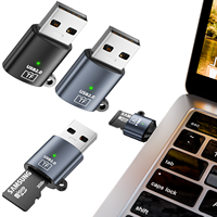Lector de Tarjetas de Alta Velocidad OTG 2026, Adaptador TF 2 en 1 Tipo-C/USB, Mini para Teléfono/Tableta/PC