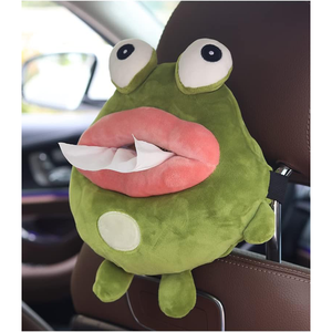 Vui Pop up Đôi Mắt Lớn Xúc Xích Hình Đôi Môi Miệng Lớn Phim Hoạt Hình Màu Xanh Lá Cây Ếch Khăn Ăn Giữ Giấy Cho Nhà Xe Container Mô Hộp - Product Image 4