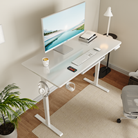 Prix d'usine – Bureau assis-debout moderne en acier à moteur unique avec tiroir, conversion modulaire, hauteur réglable électriquement, montage facile