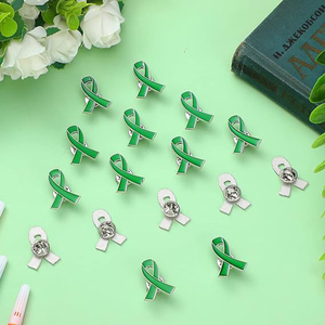 Nastro verde smalto di fabbrica cancro al fegato al cervello mese di sensibilizzazione della salute mentale spilla spilla spille spille spilla spilla spilla spilla spilla - Product Image 3