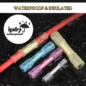 Waterproof Heat Shrink Butt Connector Electrical Splice Terminals Crimp Wire Butt Connectors For Marine Auto