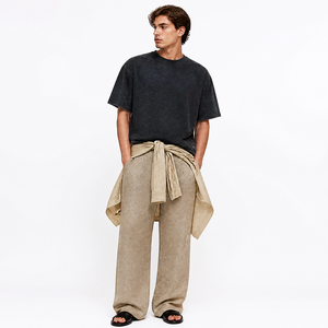 T-shirt personnalisé pour homme, manches courtes, coton, style vintage délavé, streetwear décontracté, commande en gros OEM ODM - Product Image 3