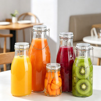 Hete Aanbieding: 500ml Cilindervormige Glazen Fles met Luchtdichte Clipdop voor Sap, Drank, Fruitwijn en Zelfgemaakte Fermentatie