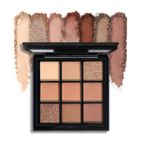 Palette de fards à paupières de haute qualité 9 couleurs, maquillage waterproof coloré, nacré et nude, logo personnalisé
