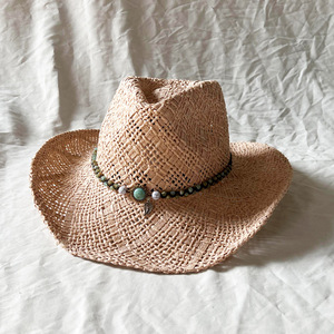 Wholesale Rolling Fashionable Beach <strong>Hat</strong> Hand Woven Large Brim Sunshade Men Women Summer Paper Straw Western <strong>Cowboy</strong> <strong>Hat</strong> - Product Image 4
