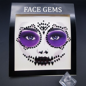 Nuevas gemas decorativas acrílicas para Halloween, <span class=keywords><strong>pegatinas</strong></span> faciales de resina ecológica con <span class=keywords><strong>diamantes</strong></span> de imitación, <span class=keywords><strong>pegatinas</strong></span> de cristal para la frente. - Product Image 4