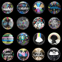 Ballon Flottant Rond Transparent Effet Vague 20 Pouces, Édition Stretch, Imprimé Arc-en-ciel Dessin Animé, pour Fête d'Anniversaire et Décoration de Confession