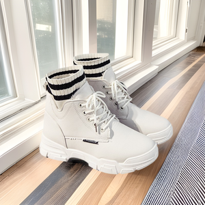 Bottes <span class=keywords><strong>Martin</strong></span>, nouvelles bottes d'hiver rembourrées, résistantes au froid, style polyvalent, bottes courtes, chaussettes élastiques, chaussures à tige haute, chaussures pour femmes - Product Image 1