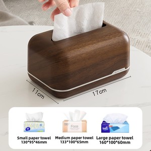 Caja de pañuelos de escritorio para sala de estar, nuevo estilo chino, de plástico, para mesa de centro, dormitorio, lujo ligero para el hogar, control remoto magnético de primavera - Product Image 3