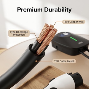 <span class=keywords><strong>Prix</strong></span> d'usine, prêt à être expédié, chargeur mural pour véhicules électriques 48A J1772 avec écran LCD intelligent, certifié CE, robuste, <span class=keywords><strong>11</strong></span> <span class=keywords><strong>kW</strong></span> Type 1 - Product Image 2