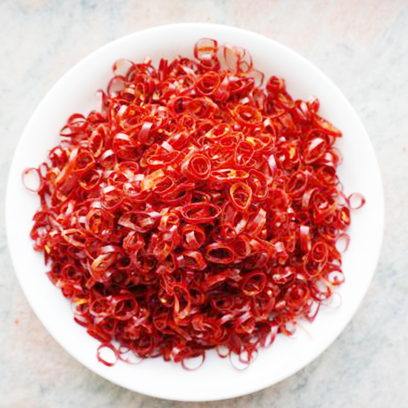 Dehydrated dry red cutting Circle Chilli Segments and Chilli Rings 1-3 MM