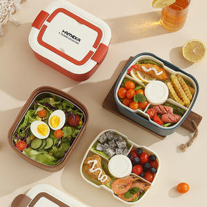 Boîte à lunch portable en plastique à double compartiment Syh680 pour étudiants et enfants avec poignées, idéale pour l'école - Product Image 6
