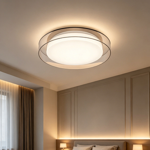 Modern Round <b>Ceiling</b> <b>Light</b> Carbon Steel & Acrylic Flush Mount <b>LED</b> <b>Light</b> Fixture <b>Dimmable</b> & Energy Saving for Living Room Bedroom - Product Image 3