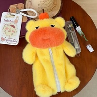 Nouvelle trousse à crayons en peluche courte Capybara mignonne avec expressions, sac de papeterie pour étudiant, cadeau unisexe 31cm-50cm 0-24 mois