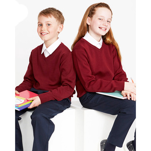 Vscoo trẻ em đồng phục học sinh thiết kế dài tay áo đan V cổ áo thun thiết kế mới nhất đồng phục học sinh Áo len - Product Image 3