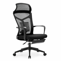 Chaise de bureau ergonomique moderne, hauteur réglable, dossier haut en mousse, soutien lombaire, base pivotante en métal pour bureau à domicile, salon