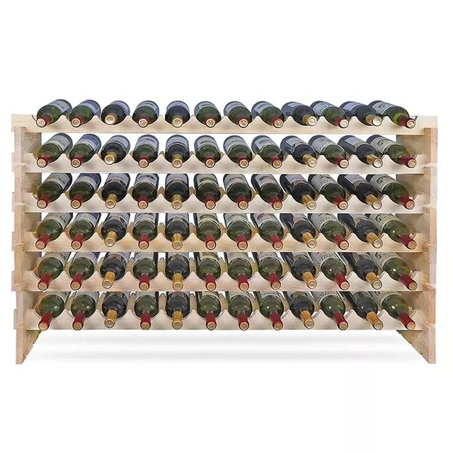 Modern Stackable Modular Wine Rack Wine Storage Stand Wooden Display Shelves Wobble-Free Solid Wood Eco-Friendly Home Furniture