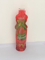 Sachets plats en aluminium personnalisés thermoscellables en forme de bouteille pour échantillons de boissons, miel et gels énergétiques
