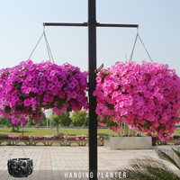 Pots de fleurs suspendus décoratifs en plastique noir, durables, réutilisables, capacité de 30 kg, forme ronde, pour plantes d'intérieur et d'extérieur