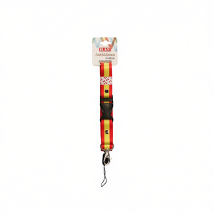 Laccetto da collo 2x45 cm con design bandiera spagnola per porta badge identificativo - Product Image 3