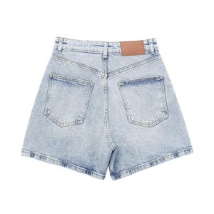 ZEVITY, pantalones cortos vaqueros de cintura alta para mujer, ropa de calle elegante de verano, pantalones cortos informales ajustados para mujer, pantalones cortos vaqueros rectos en 4 colores para mujer - Product Image 3